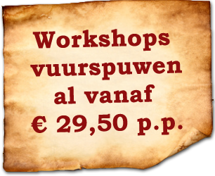 Workshops vuurspuwen al vanaf EUR 29,50 p.p.